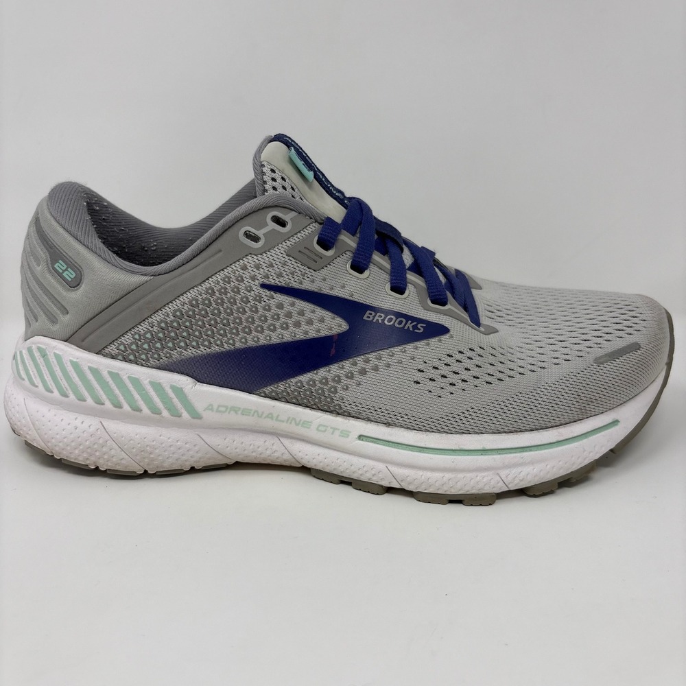 Brooks Adrenaline GTS 22 Womens Size 7.5 Wide Grey Running Shoes (1203531D045)